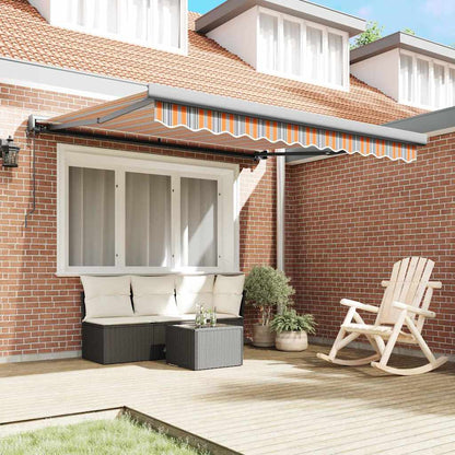 Retractable Awning Multicolour 350 x 250 cm Fabric, Metal