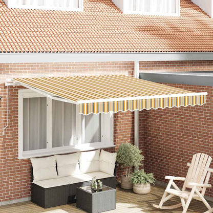 Retractable Awning Yellow and grey and white 350 x 250 cm