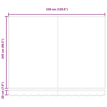 Retractable Awning Yellow and grey and white 350 x 250 cm