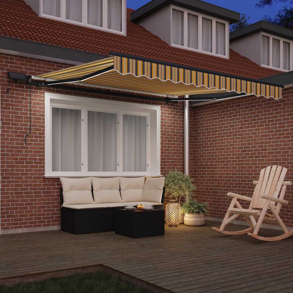Retractable Awning Manual Multicolour 350 x 250 cm Fabric