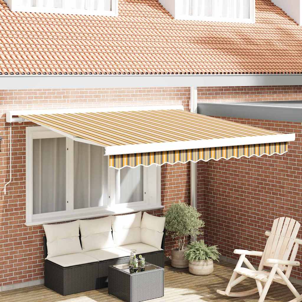 Retractable Awning Multicolour 350 x 250 cm Fabric and Metal