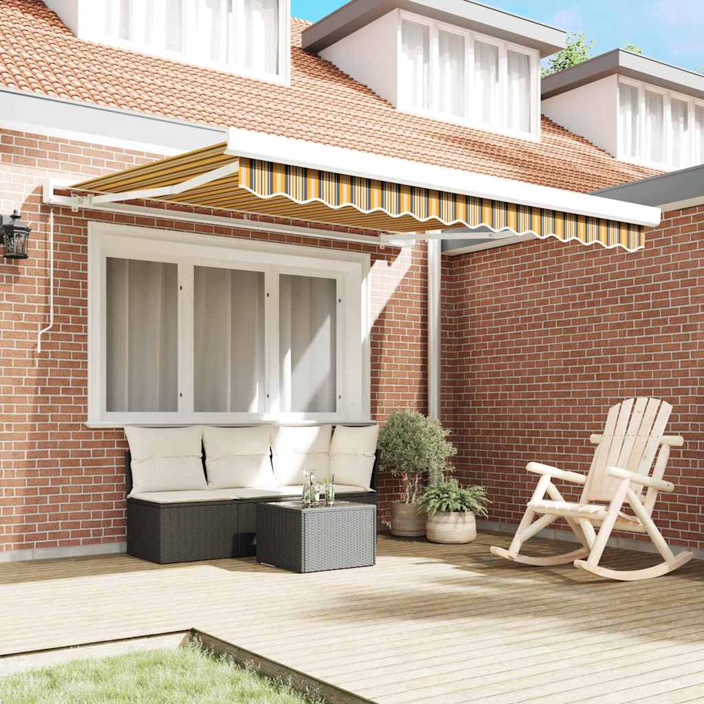Retractable Awning Multicolour 350 x 250 cm Fabric and Metal