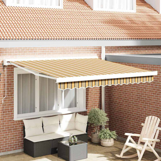 Retractable Awning Multicolour 350 x 250 cm Fabric, Metal