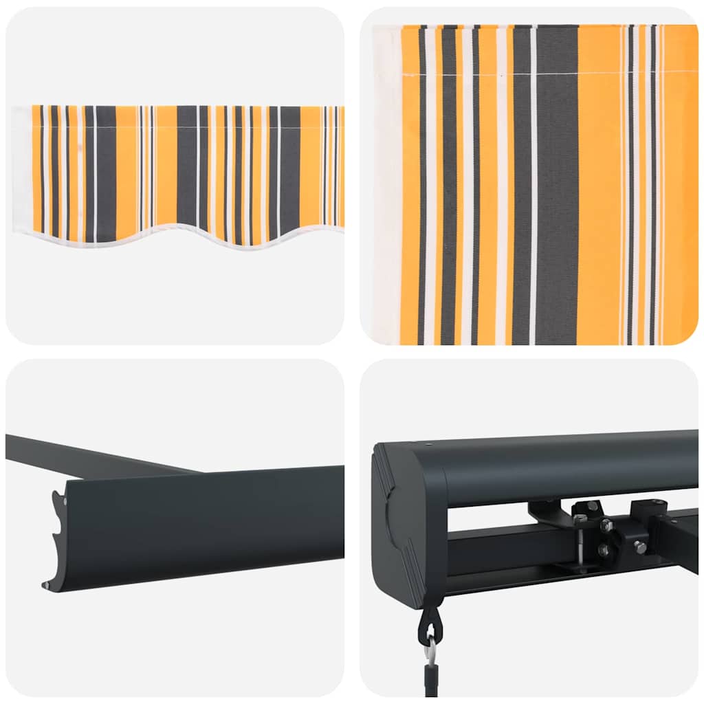 Retractable Awning Multicolour 350 x 250 cm Fabric and Metal