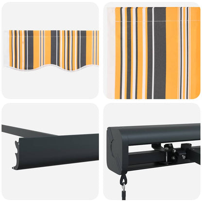 Retractable Awning Multicolour 350 x 250 cm Fabric and Metal