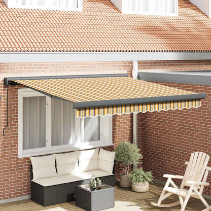 Retractable Awning Multicolour 350 x 250 cm Fabric and Metal