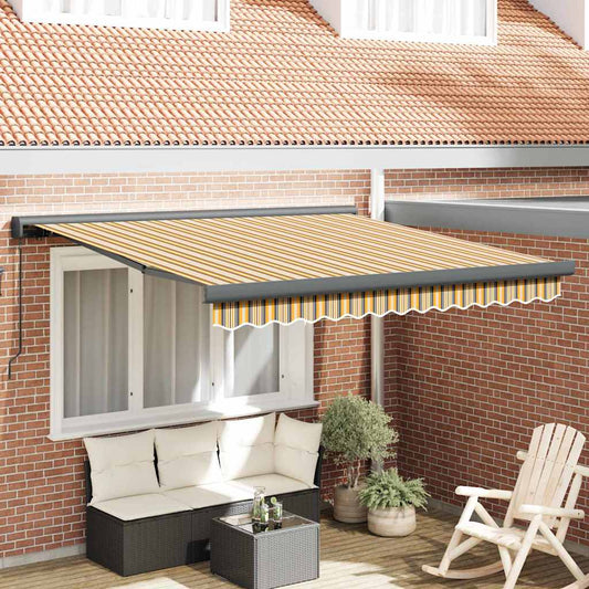 Retractable Awning Multicolour 350 x 250 cm Fabric and Metal