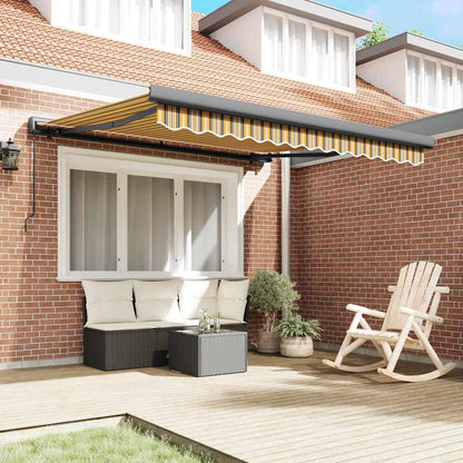 Retractable Awning Multicolour 350 x 250 cm Fabric and Metal