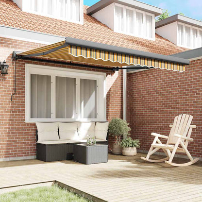Retractable Awning Multicolour 350 x 250 cm Fabric, Metal