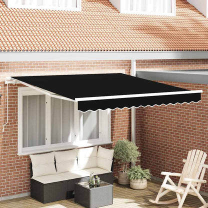Retractable Awning Manual Black 350 x 250 cm Fabric
