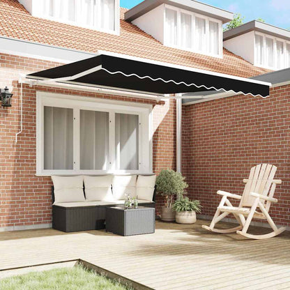 Retractable Awning Manual Black 350 x 250 cm Fabric