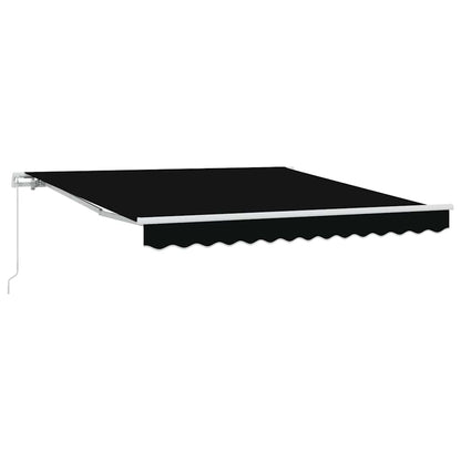 Retractable Awning Manual Black 350 x 250 cm Fabric
