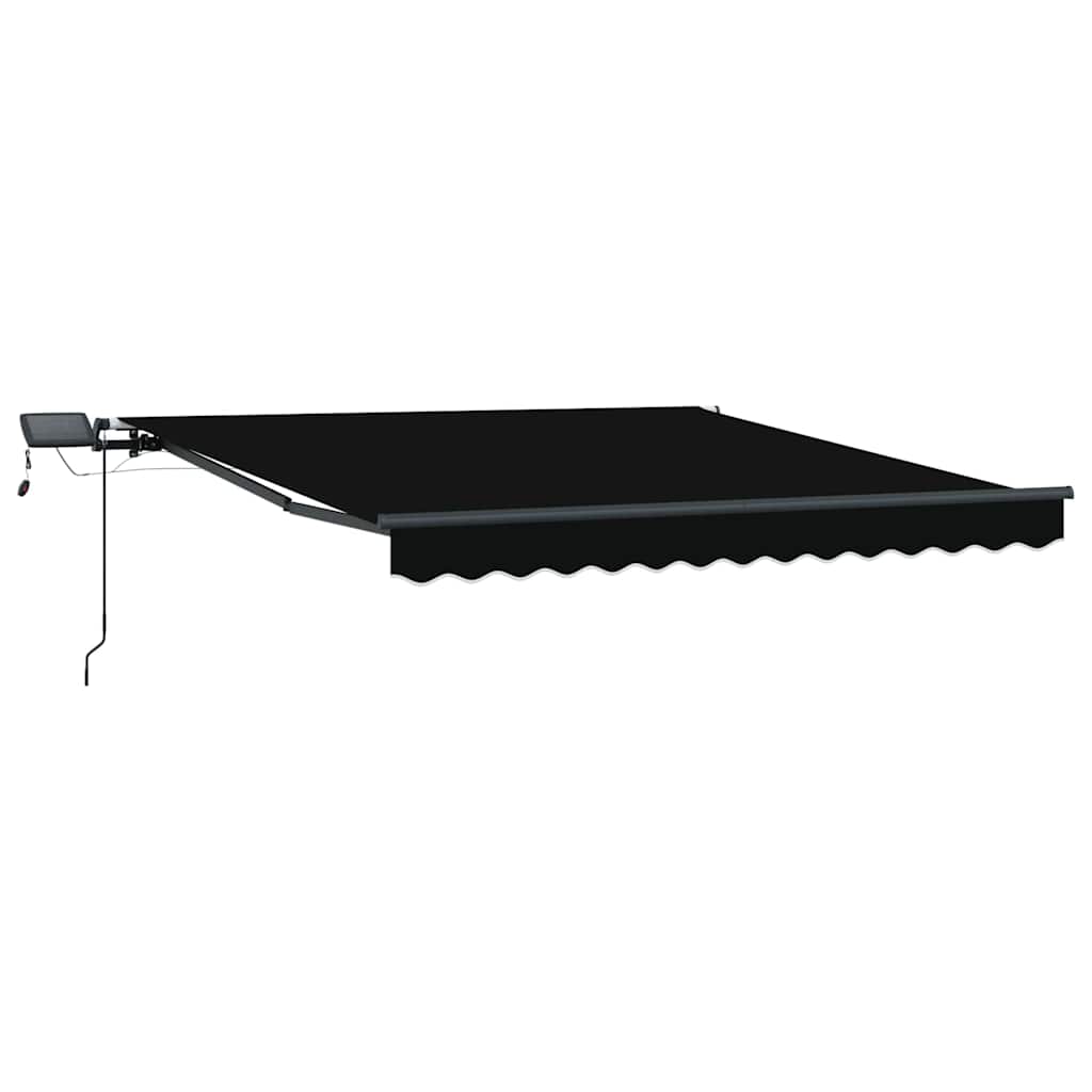 Retractable Awning Manual Black 350 x 250 cm Fabric