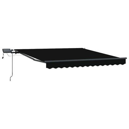 Retractable Awning Manual Black 350 x 250 cm Fabric