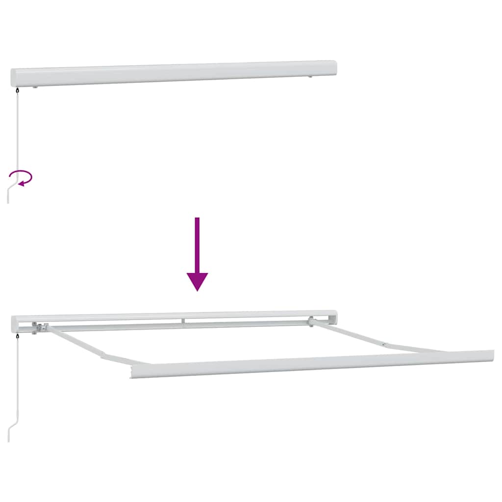 Retractable Awning Black 350 x 250 cm Fabric and Metal