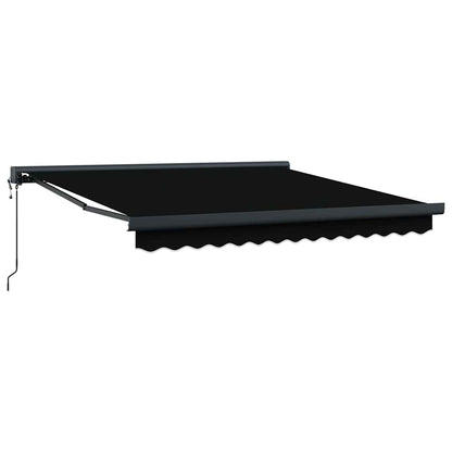Retractable Awning Manual Black 350 x 250 cm Fabric, Metal