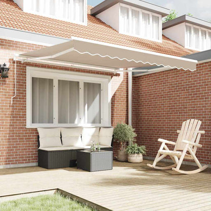 Retractable Awning Manual Beige 350 x 250 cm Fabric