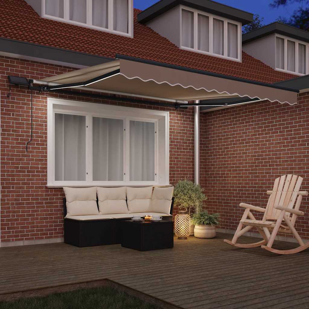 Retractable Awning Manual Beige 350 x 250 cm Fabric