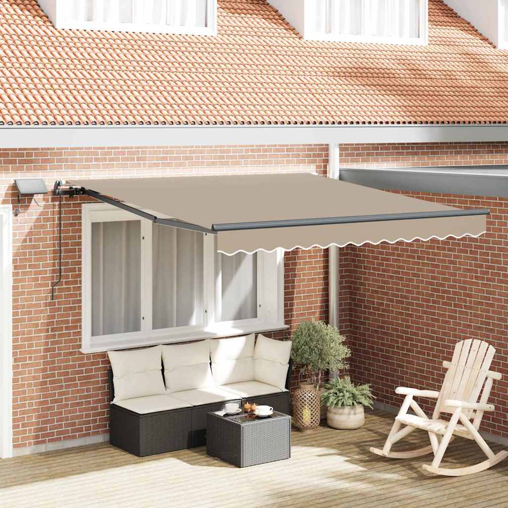 Retractable Awning Manual Beige 350 x 250 cm Fabric