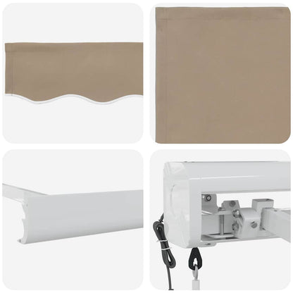 Retractable Awning Manual Beige 350 x 250 cm Fabric, Metal