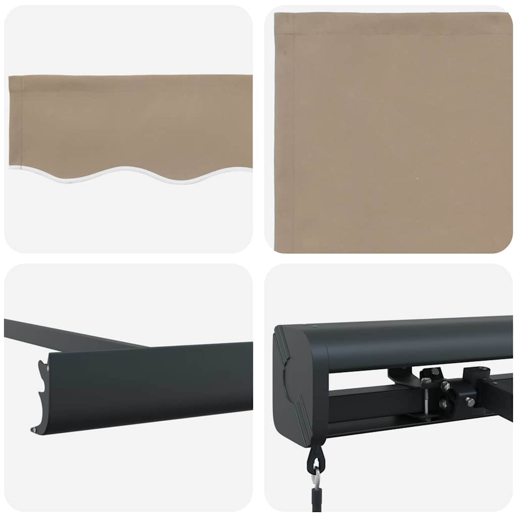 Retractable Awning Beige 350 x 250 cm Fabric and Metal