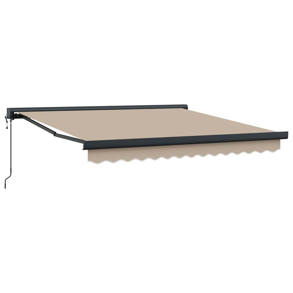 Retractable Awning Manual Beige 350 x 250 cm Fabric, Metal