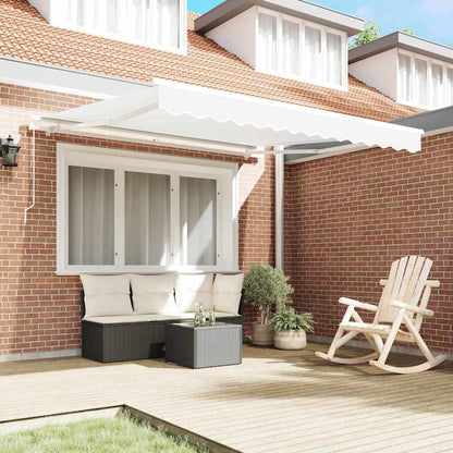 Retractable Awning Manual White 350 x 250 cm Fabric