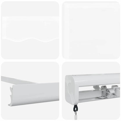 Retractable Awning White 350 x 250 cm Fabric and Metal