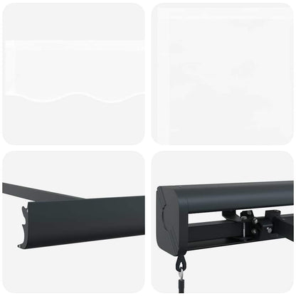 Retractable Awning White 350 x 250 cm Fabric and Metal