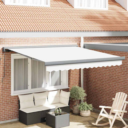 Retractable Awning White 350 x 250 cm Fabric and Metal