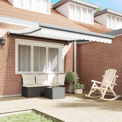 Retractable Awning White 350 x 250 cm Fabric and Metal