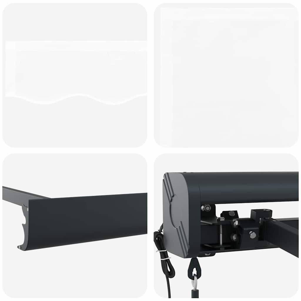 Retractable Awning Manual White 350 x 250 cm Fabric, Metal