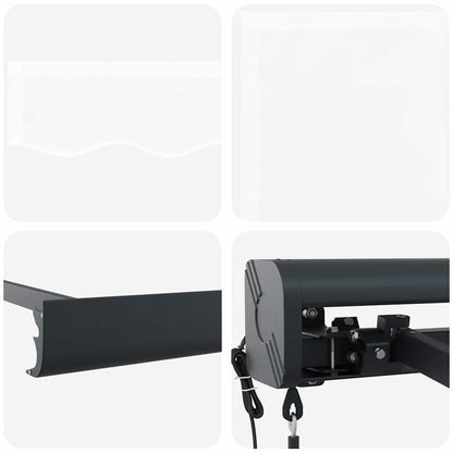 Retractable Awning Manual White 350 x 250 cm Fabric, Metal
