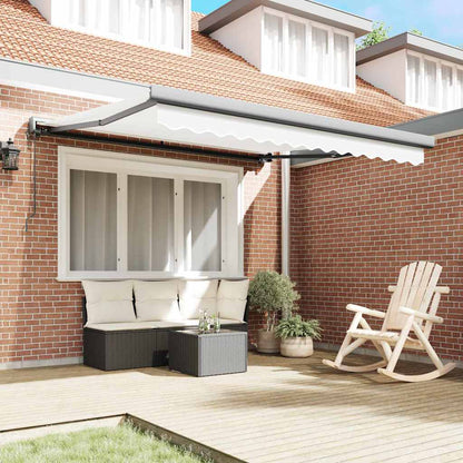 Retractable Awning Manual White 350 x 250 cm Fabric, Metal