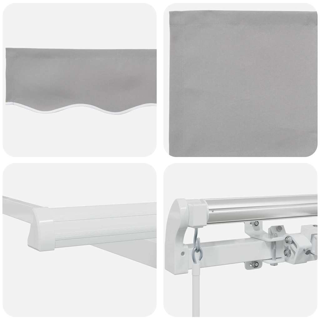 Retractable Awning Manual Light grey 350 x 250 cm Fabric