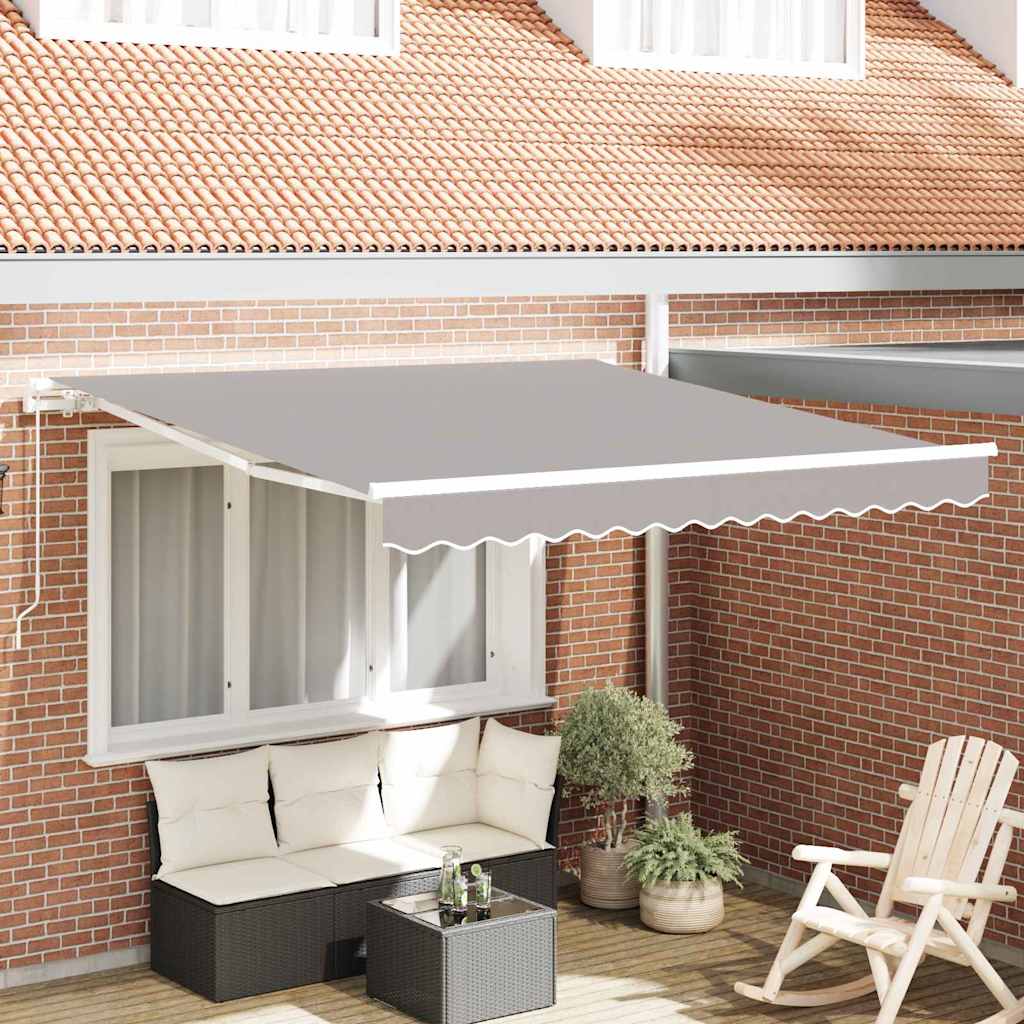 Retractable Awning Manual Light grey 350 x 250 cm Fabric