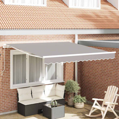 Retractable Awning Manual Light grey 350 x 250 cm Fabric