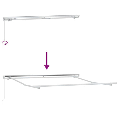 Retractable Awning Manual Light grey 350 x 250 cm Fabric