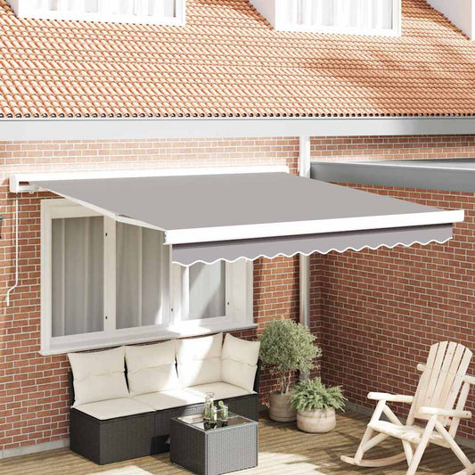 Retractable Awning Light Grey 350 x 250 cm Fabric and Metal