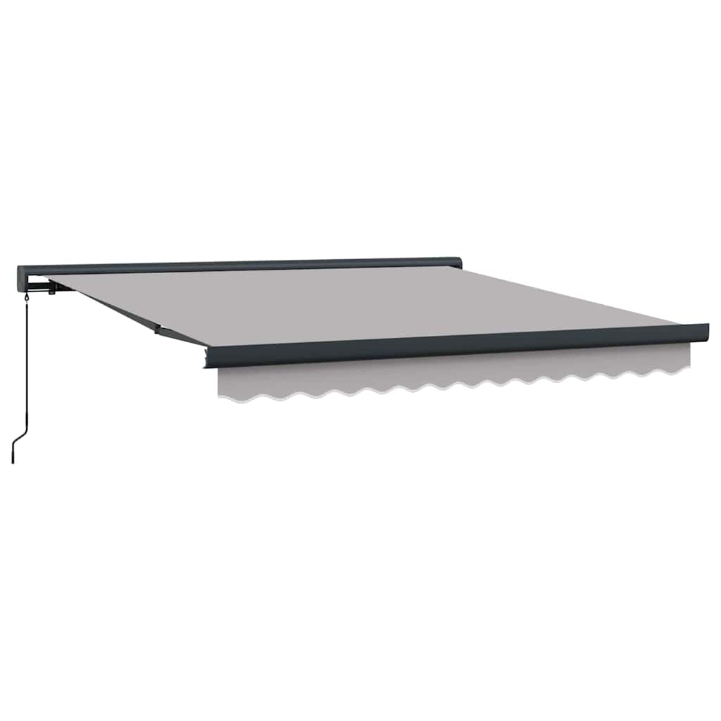 Retractable Awning Light Grey 350 x 250 cm Fabric and Metal