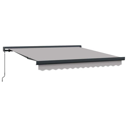 Retractable Awning Light Grey 350 x 250 cm Fabric and Metal