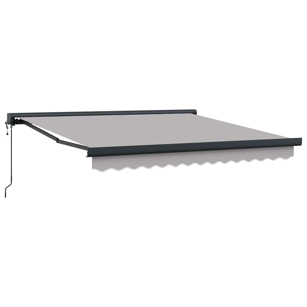 Retractable Awning Manual Light grey 350 x 250 cm Fabric, Metal