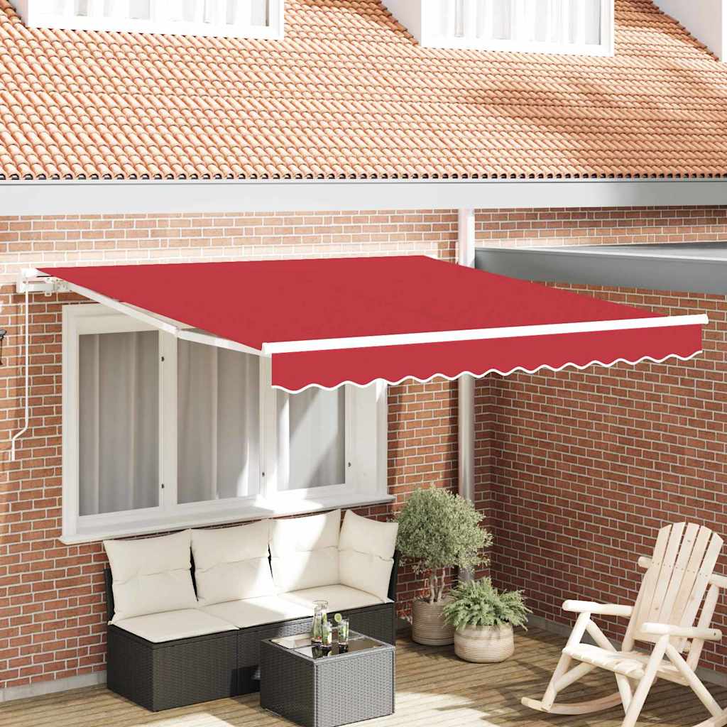 Retractable Awning Manual Red 350 x 250 cm Fabric