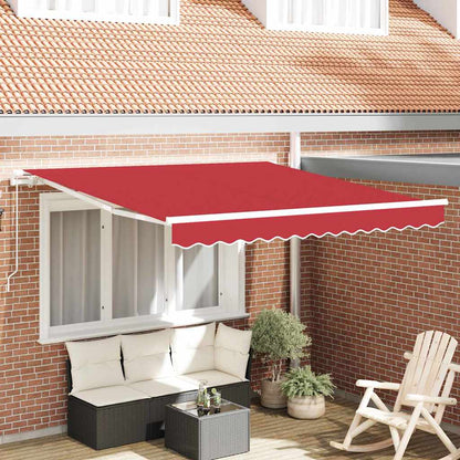 Retractable Awning Manual Red 350 x 250 cm Fabric