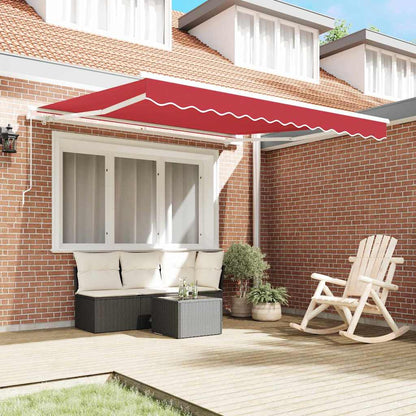Retractable Awning Manual Red 350 x 250 cm Fabric
