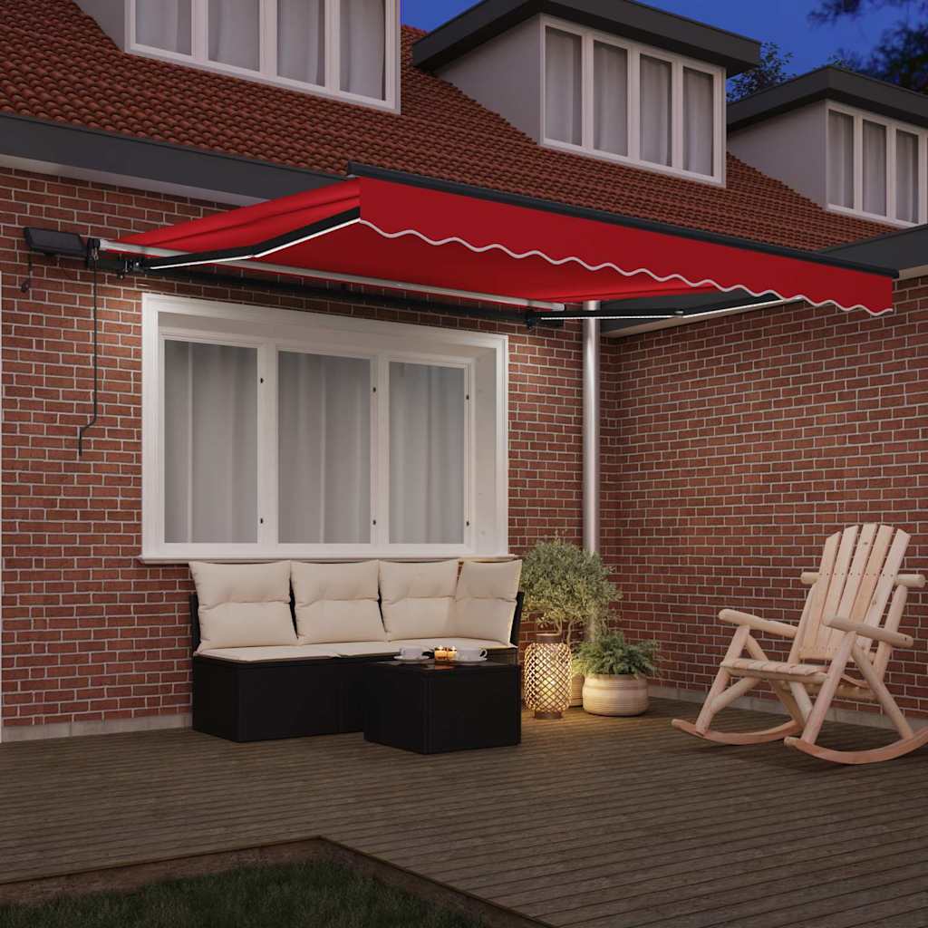 Retractable Awning Manual Red 350 x 250 cm Fabric