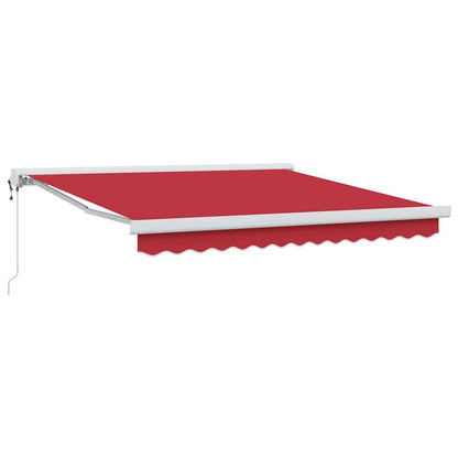 Retractable Awning Manual Red 350 x 250 cm Fabric, Metal