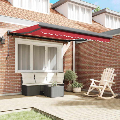 Retractable Awning Red 350 x 250 cm Fabric and Metal