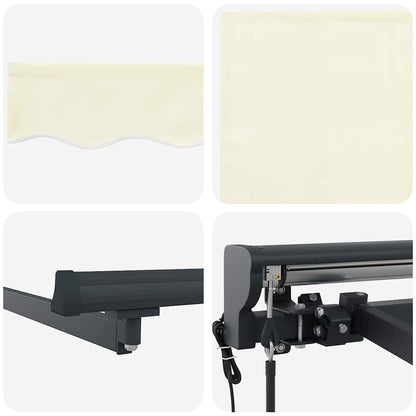 Retractable Awning Manual Cream 400 x 300 cm Fabric