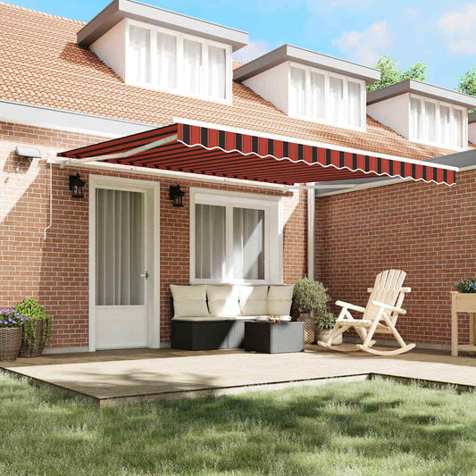Retractable Awning with Orange and brown 400 x 300 cm Fabric